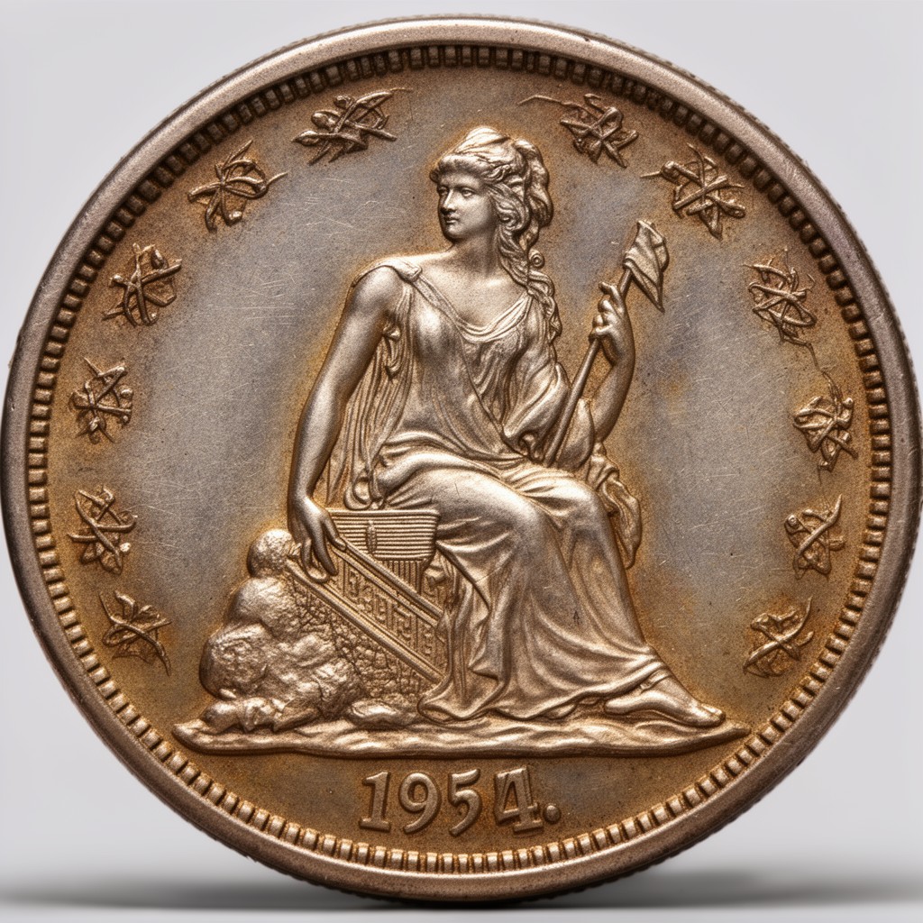 AI-generated illustration of Seated Liberty dollar