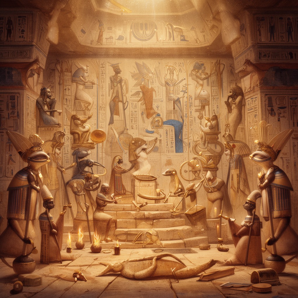 AI-generated illustration of Ancient Egyptian religion