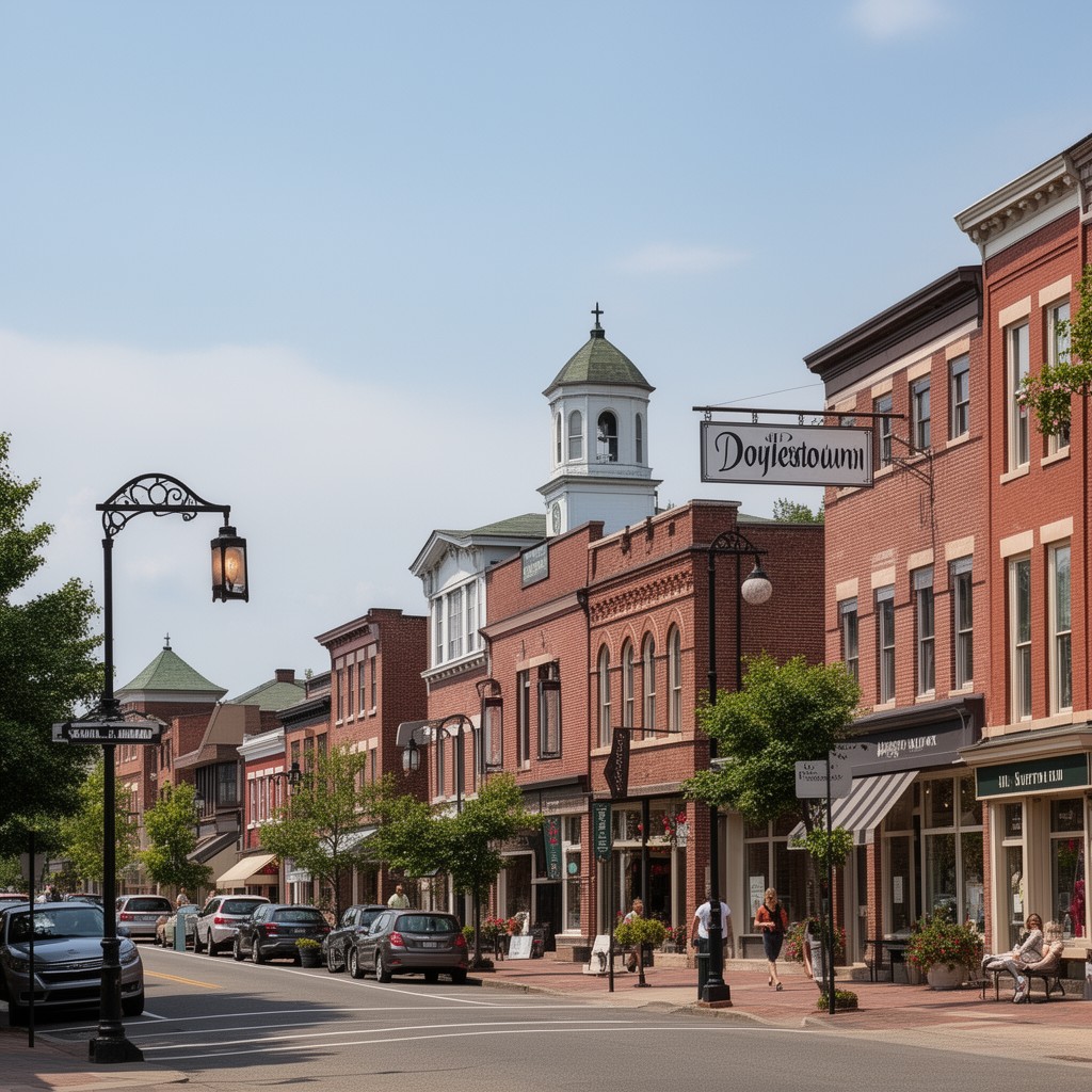 AI-generated illustration of Doylestown, Pennsylvania