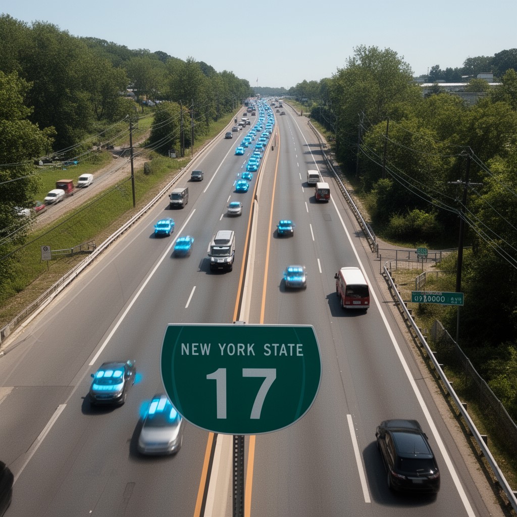 AI-generated illustration of New York State Route 17