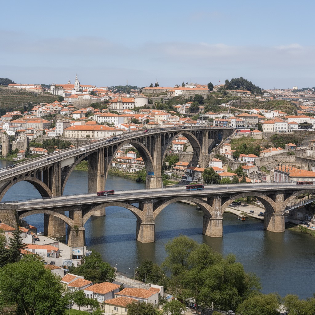 AI-generated illustration of Ponte Rainha Santa Isabel