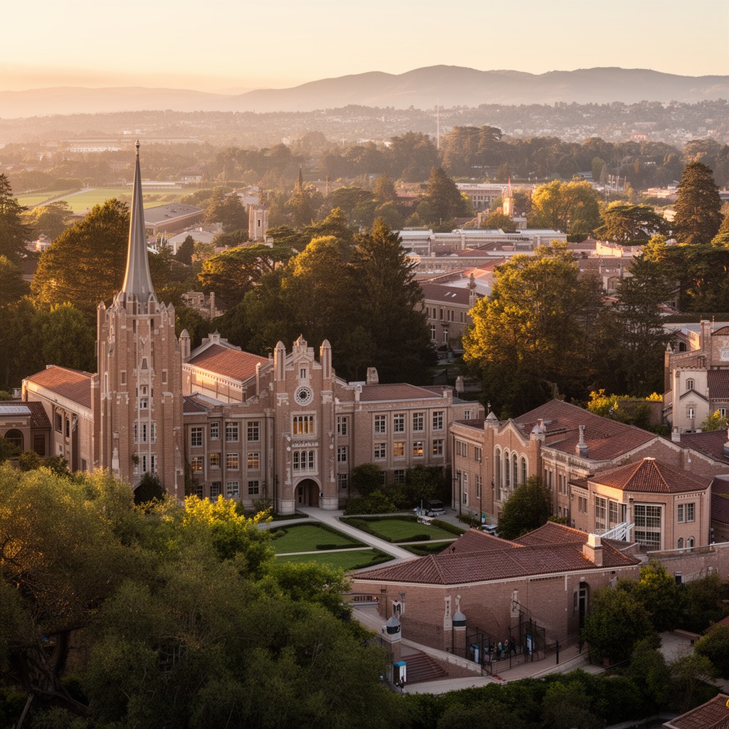 AI-generated illustration of UC Berkeley campus