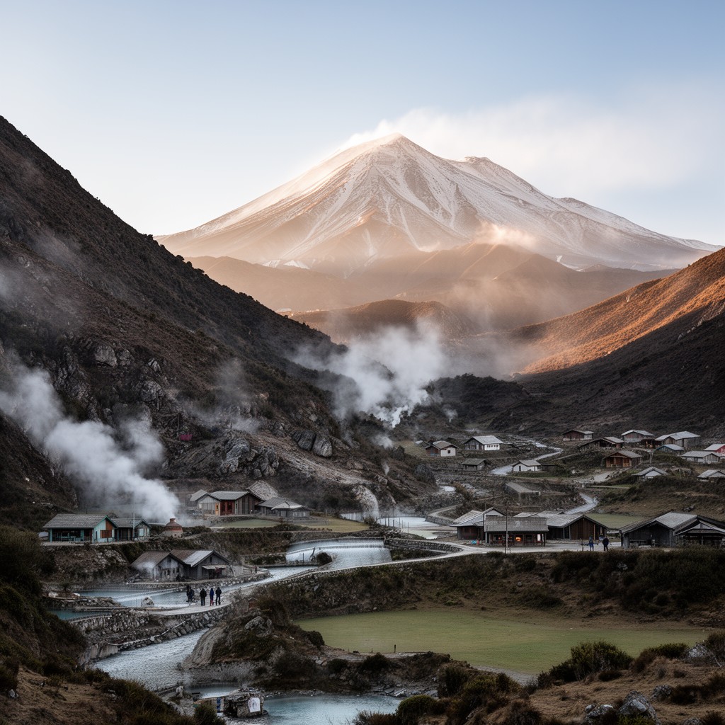 AI-generated illustration of Nevados de Chillán