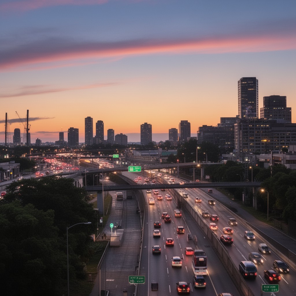 AI-generated illustration of Massachusetts Turnpike