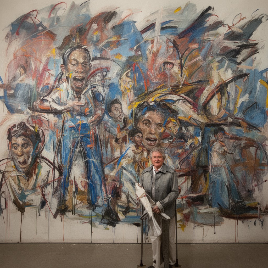 AI-generated illustration of Julian Schnabel