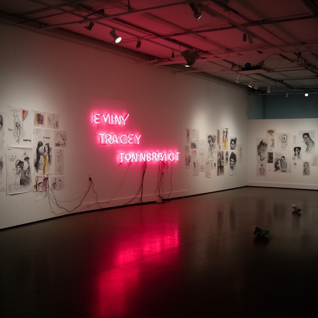 AI-generated illustration of Tracey Emin