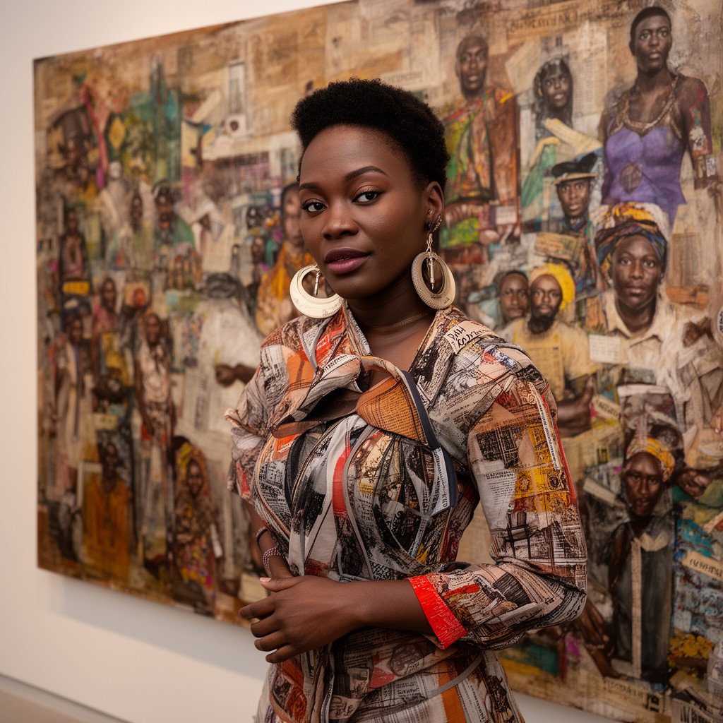 AI-generated illustration of Njideka Akunyili Crosby
