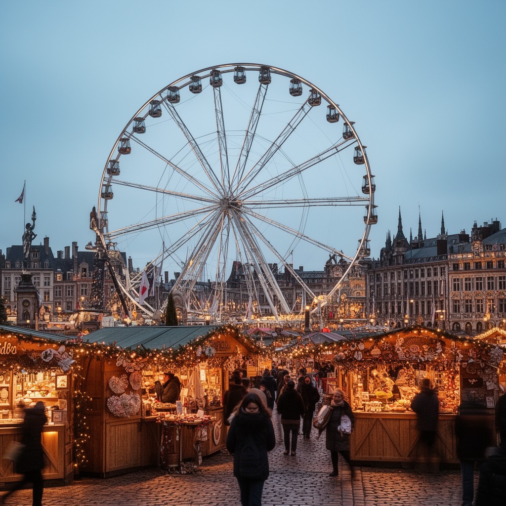 AI-generated illustration of Lille Christmas market