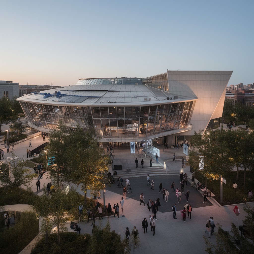AI-generated illustration of Experimental Media and Performing Arts Center