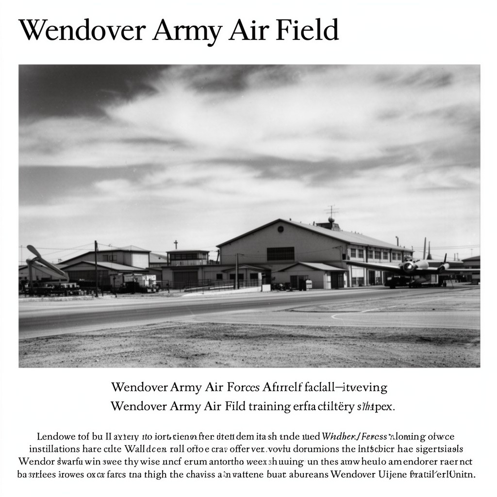 AI-generated illustration of Wendover Army Air Field training facilities