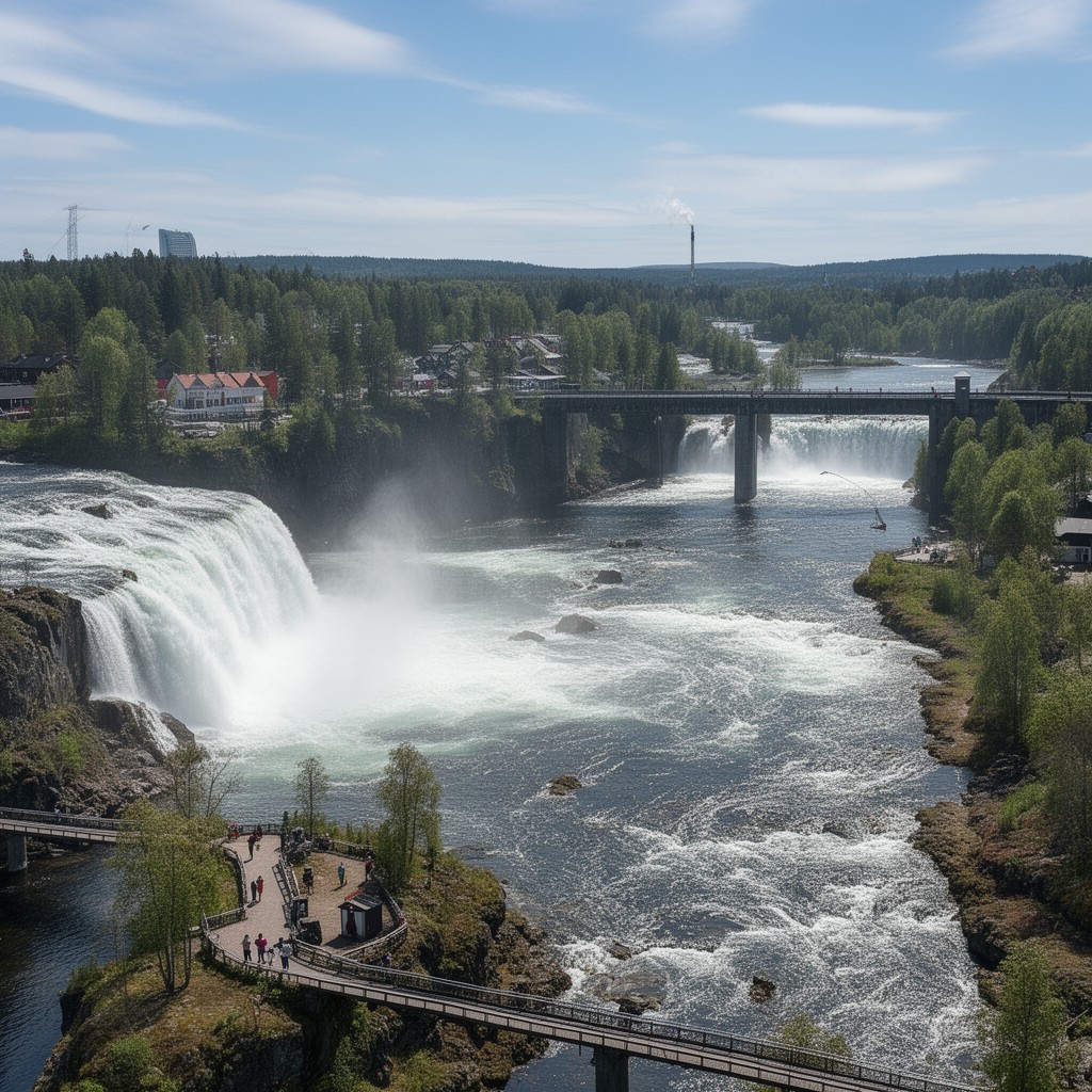 AI-generated illustration of Trollhättan Falls