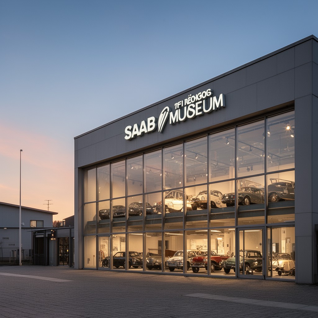 AI-generated illustration of Saab Car Museum