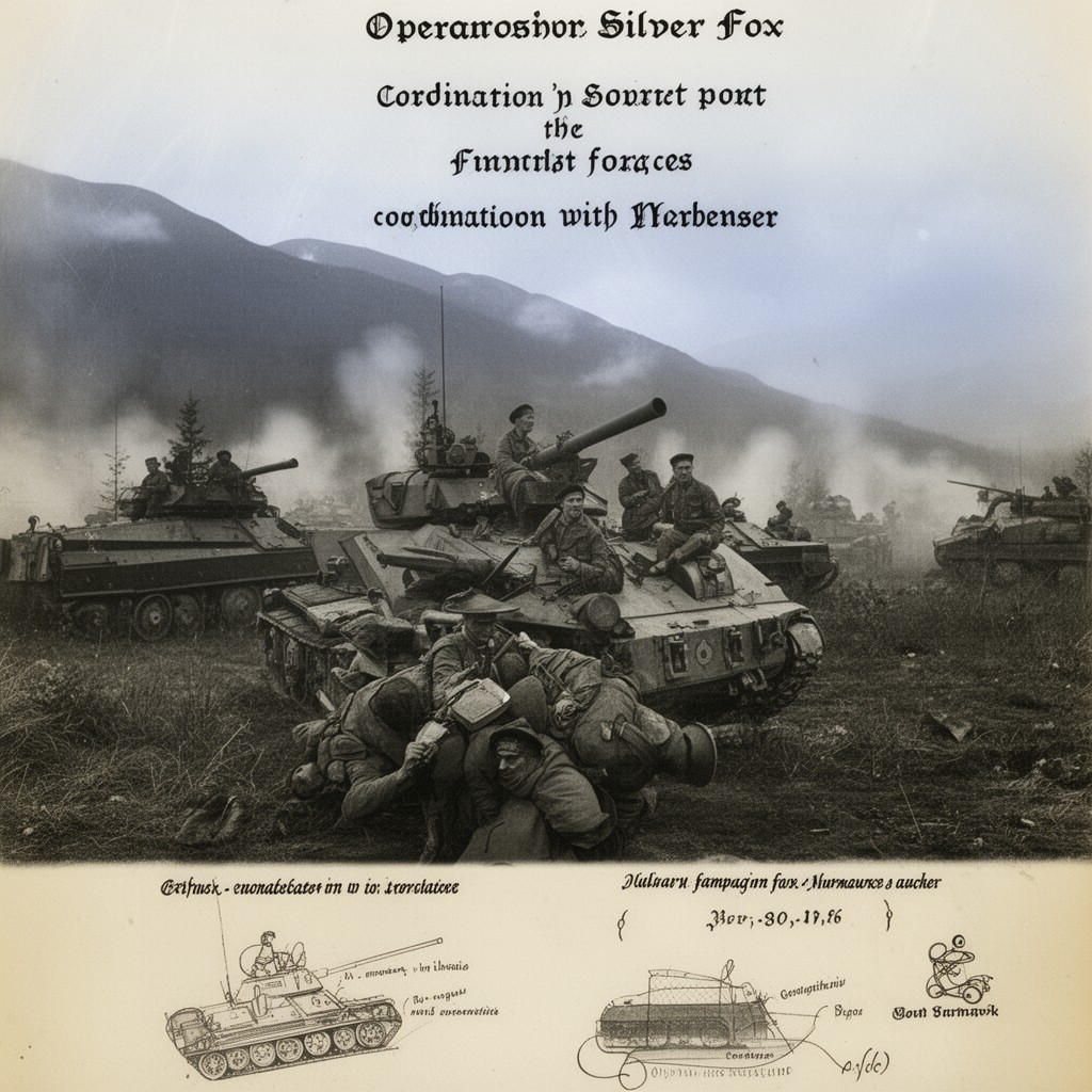 AI-generated illustration of Operation Silver Fox (coordination with Finnish forces)