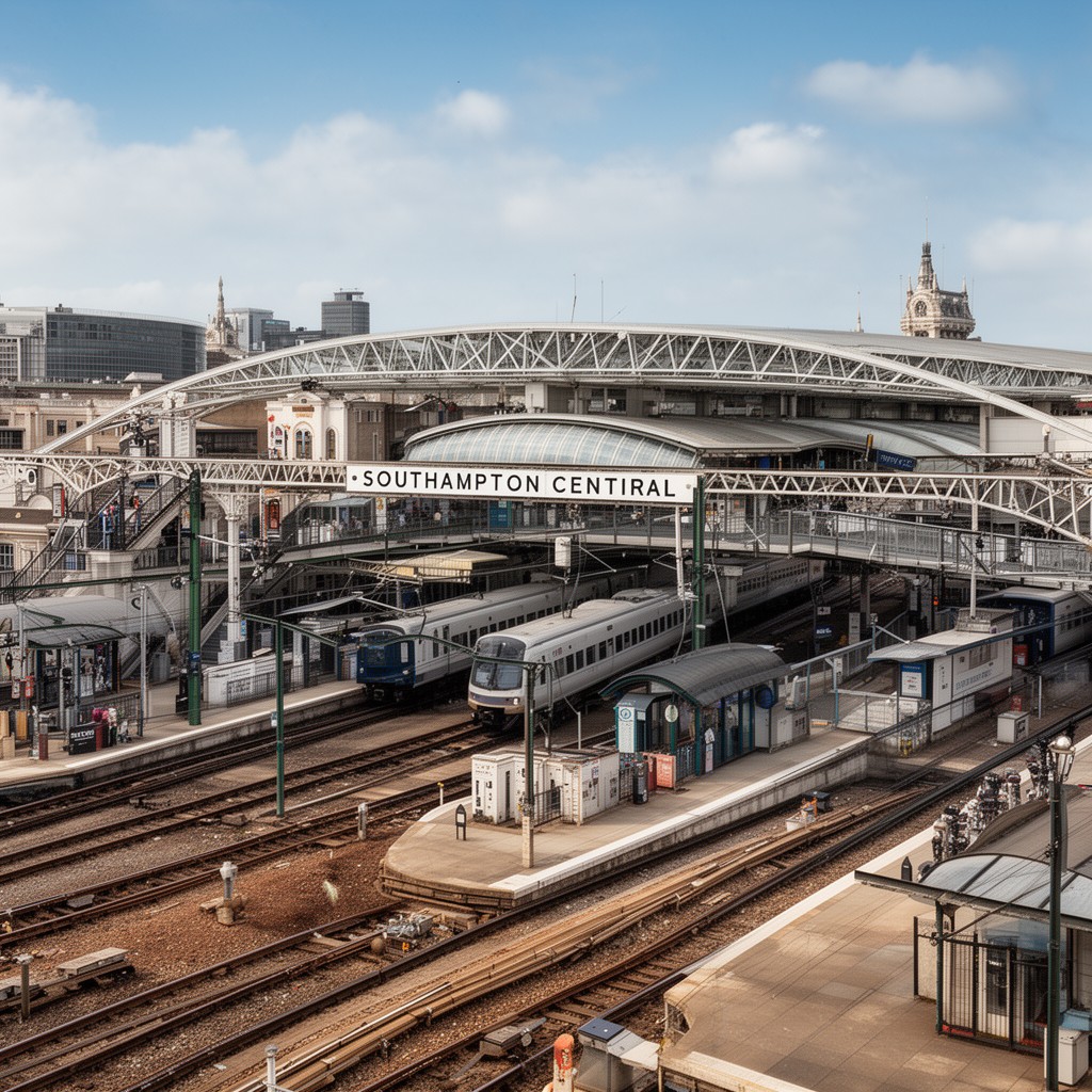 AI-generated illustration of Southampton Central railway station
