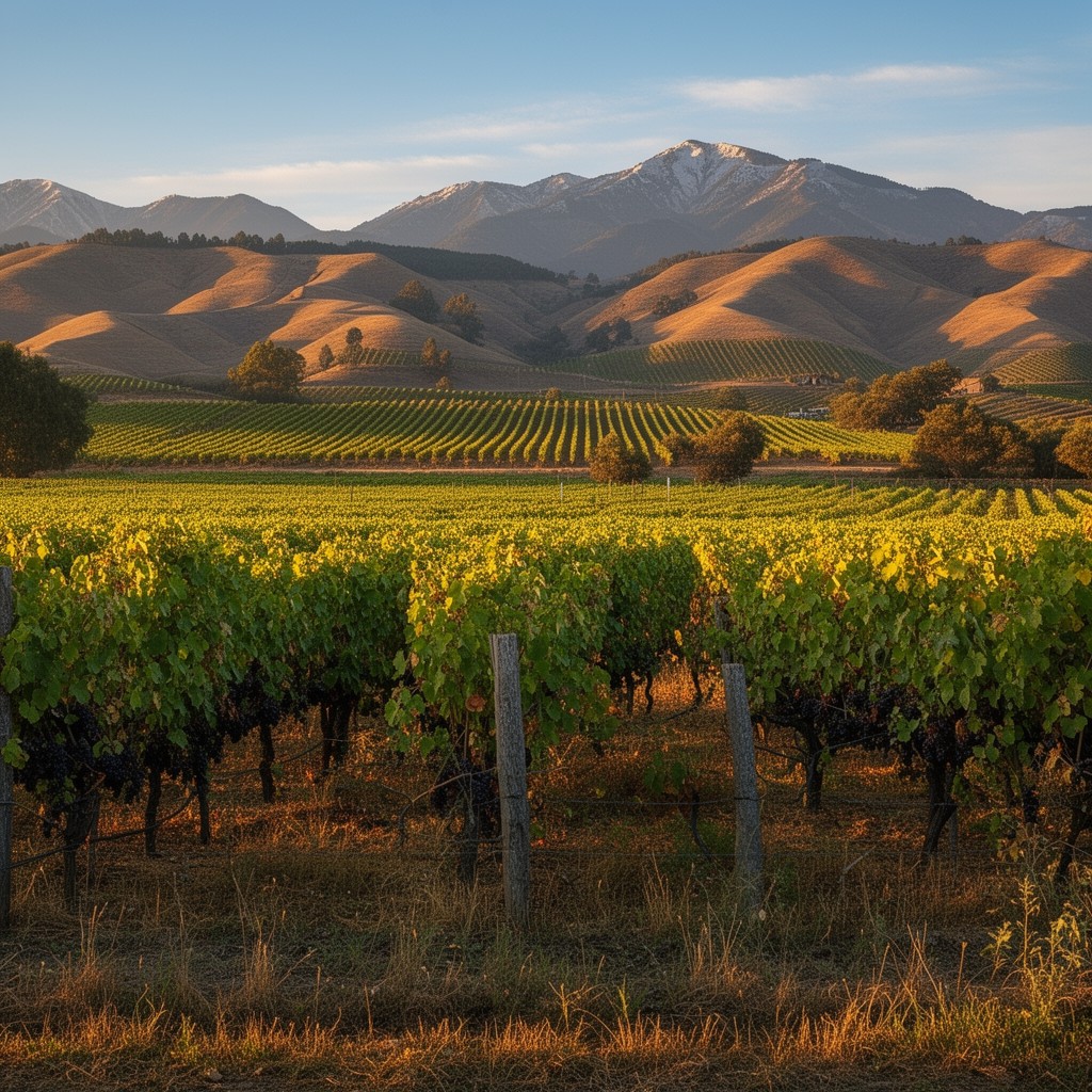 AI-generated illustration of Maule Valley wine region