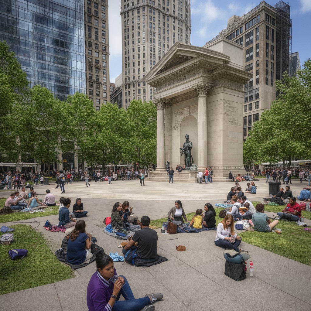 AI-generated illustration of Wrigley Square