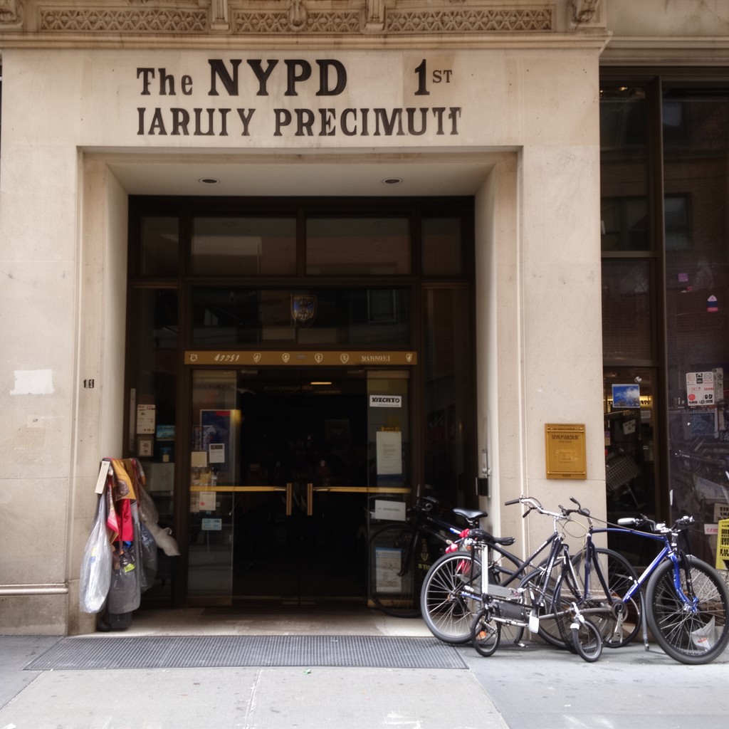 AI-generated illustration of NYPD 1st Precinct
