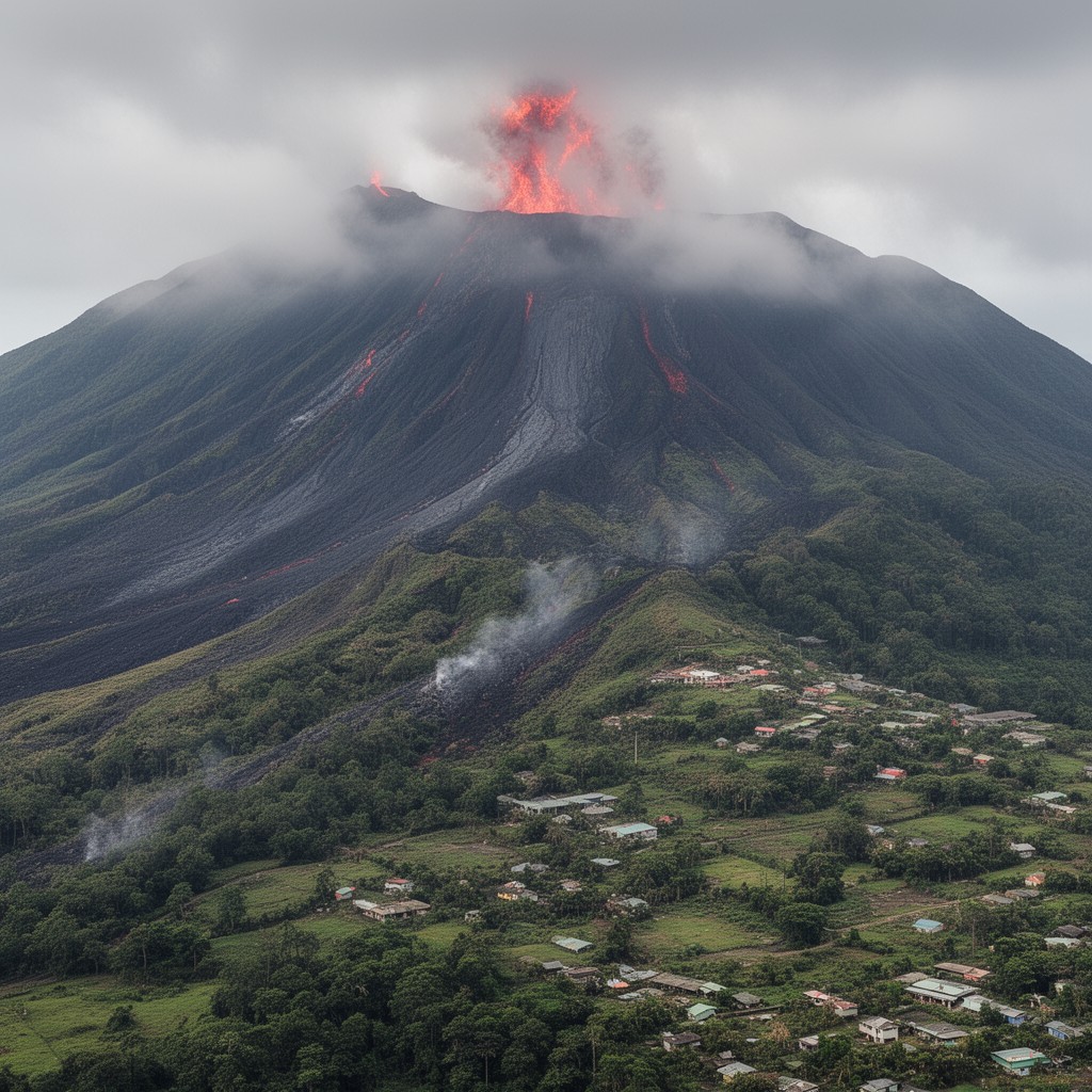 AI-generated illustration of Soufrière Hills
