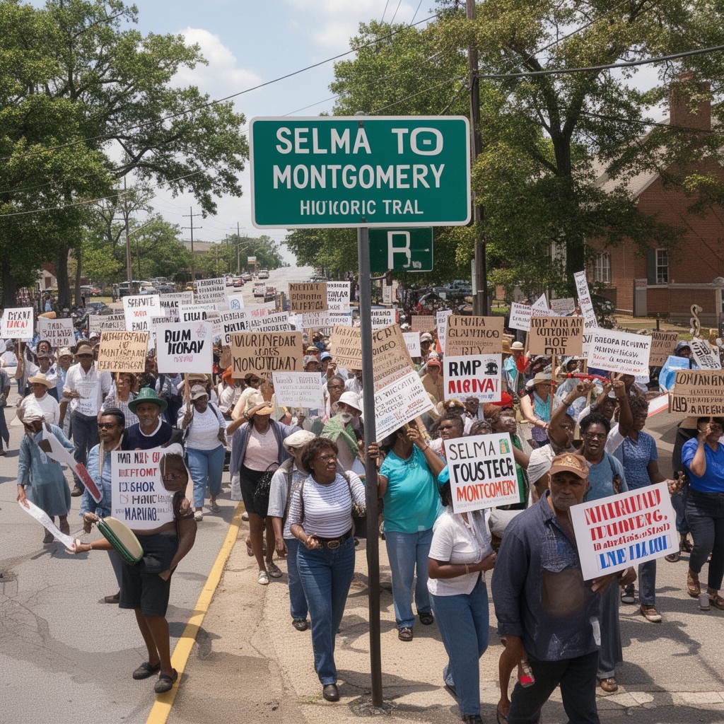 AI-generated illustration of Selma to Montgomery National Historic Trail