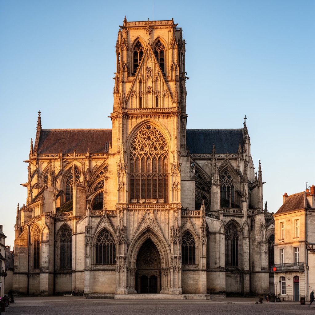 AI-generated illustration of Soissons Cathedral (attributed)