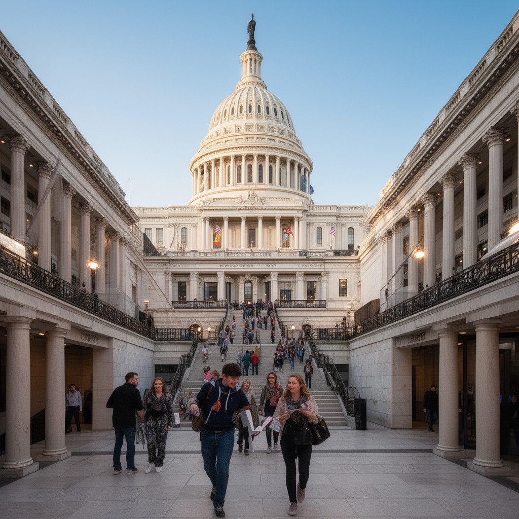 AI-generated illustration of Capitol Visitor Center