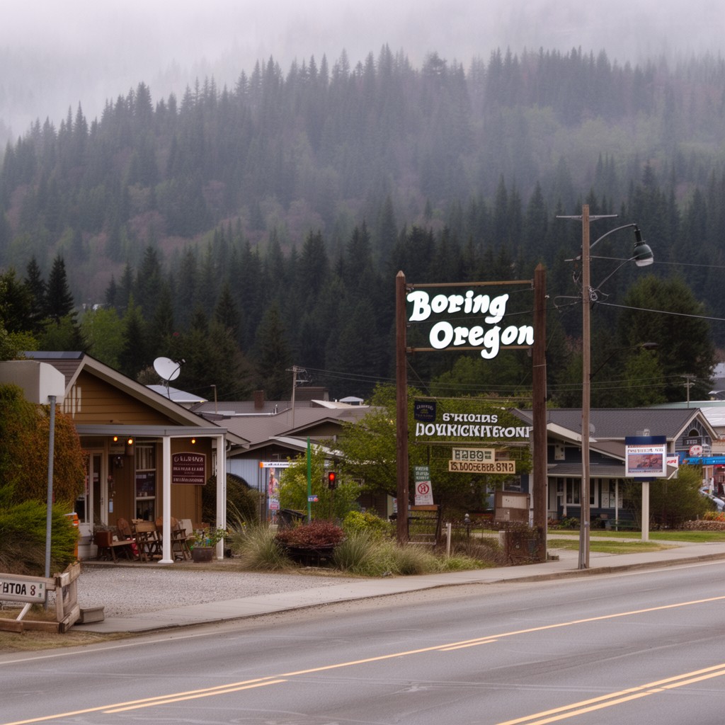 AI-generated illustration of Boring, Oregon