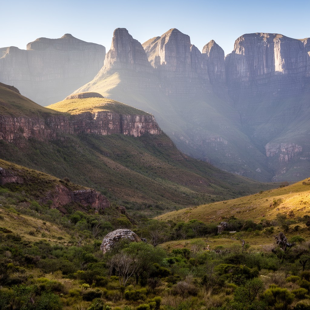 AI-generated illustration of Drakensberg Mountains
