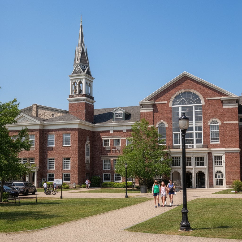 AI-generated illustration of Cold Spring Harbor Jr./Sr. High School