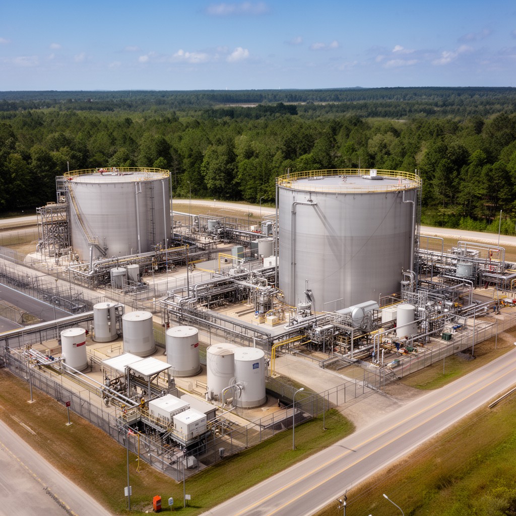 AI-generated illustration of H Area Tank Farm