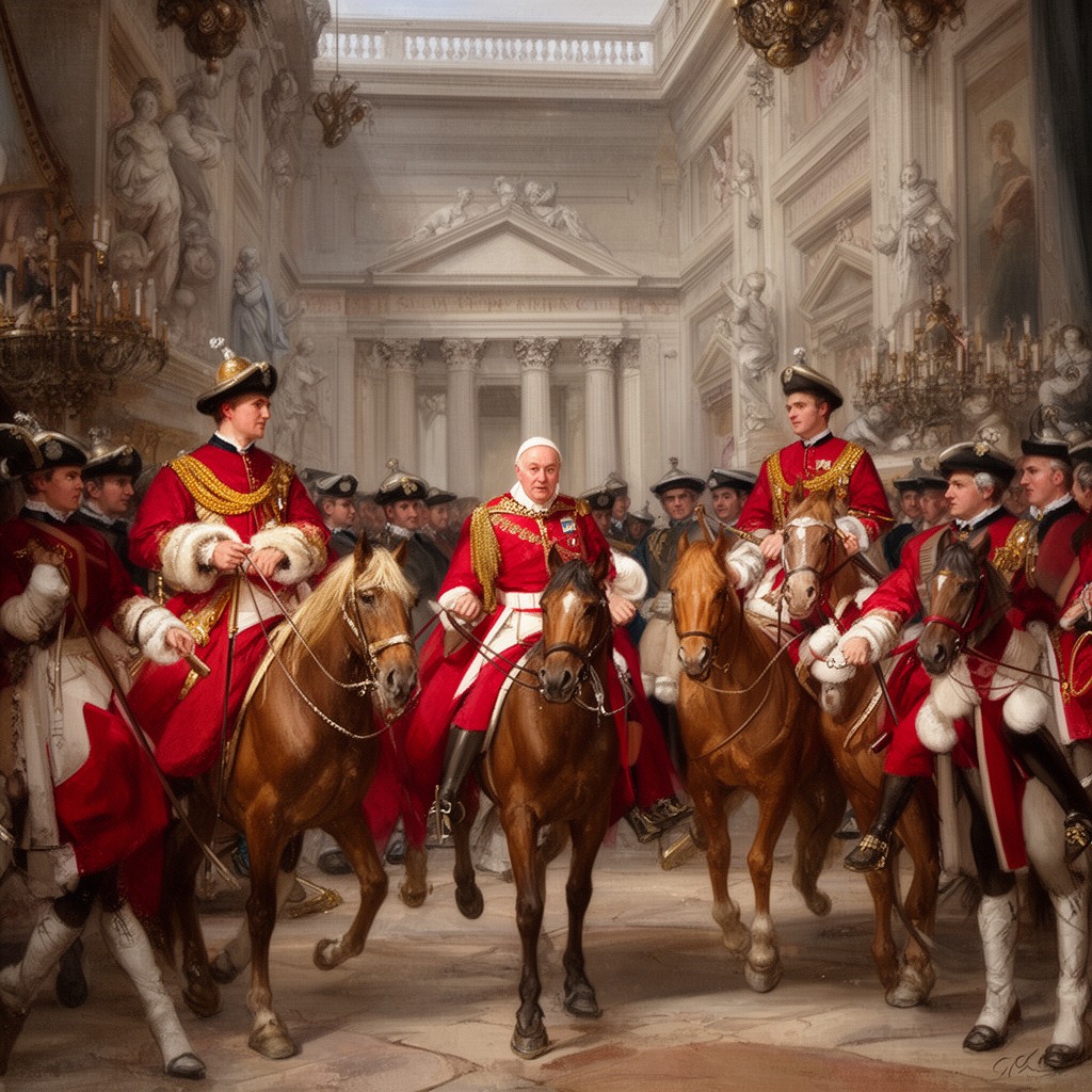 AI-generated illustration of Corps of Gentlemen-at-Arms of the Pope