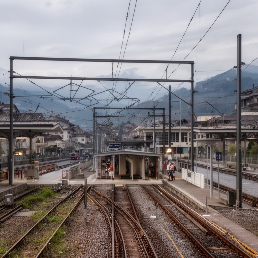 AI-generated illustration of Gland railway station
