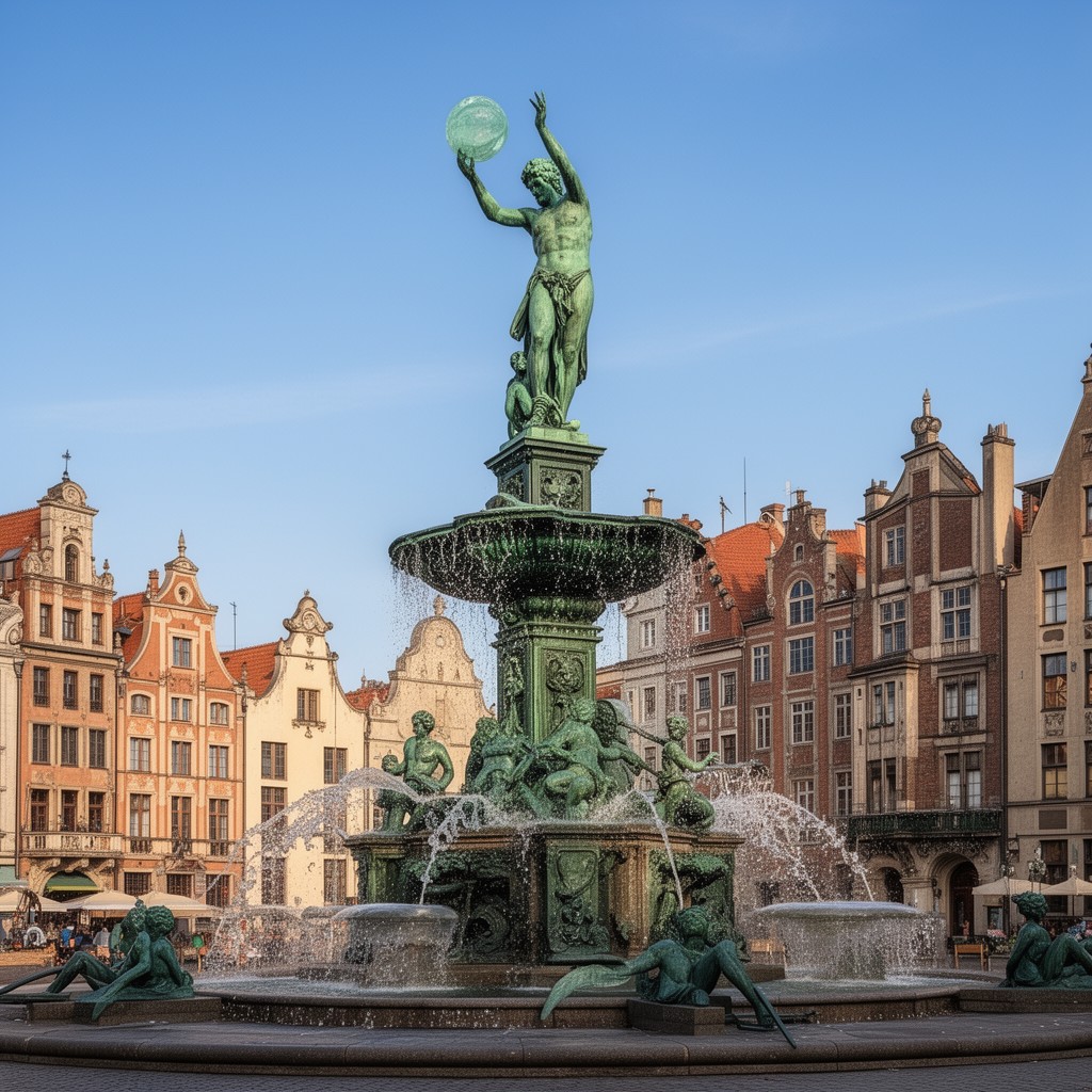 AI-generated illustration of Neptune Fountain