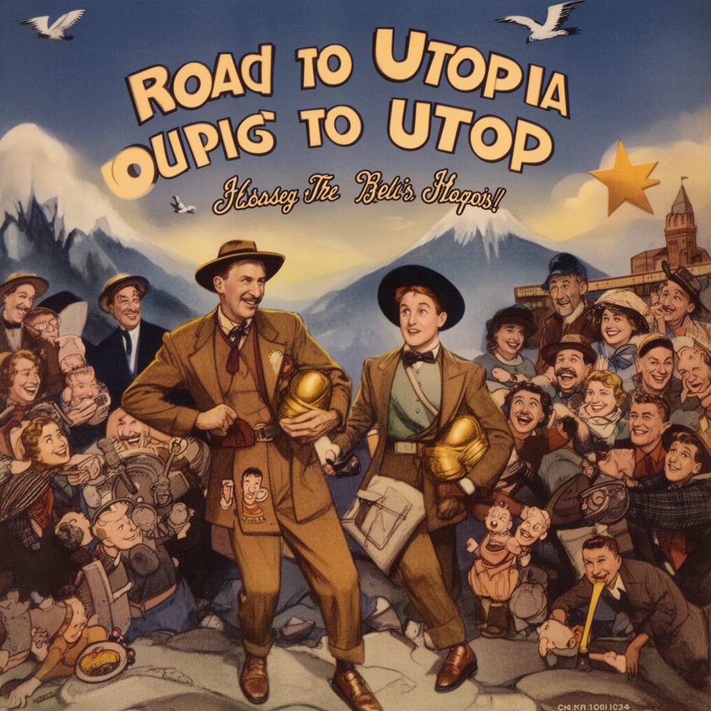 AI-generated illustration of Road to Utopia