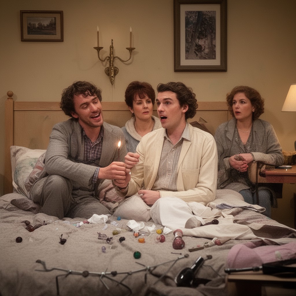 AI-generated illustration of Bedroom Farce