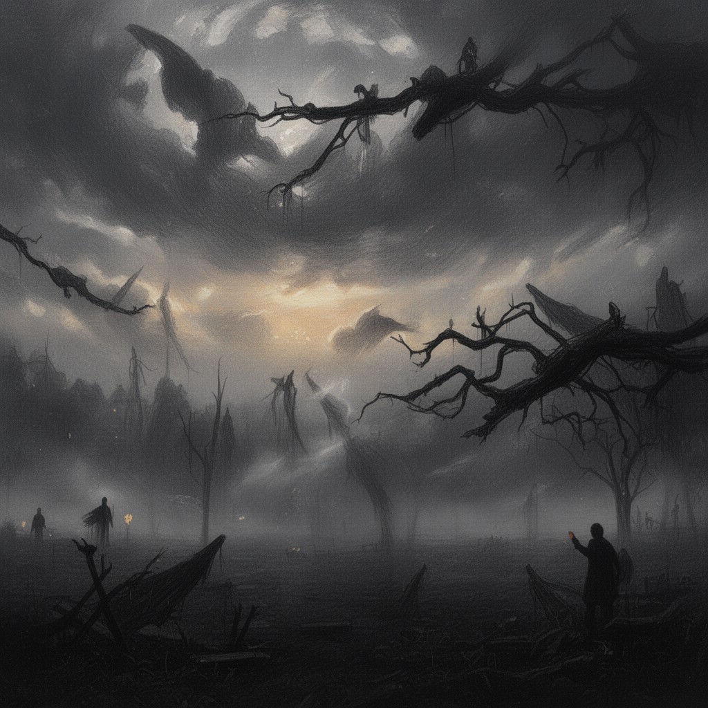 AI-generated illustration of The Black Riders and Other Lines