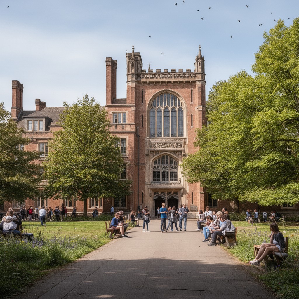 AI-generated illustration of School of the Biological Sciences, University of Cambridge