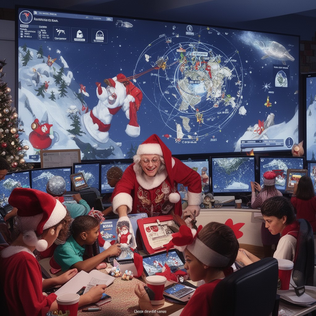 AI-generated illustration of annual NORAD Tracks Santa program
