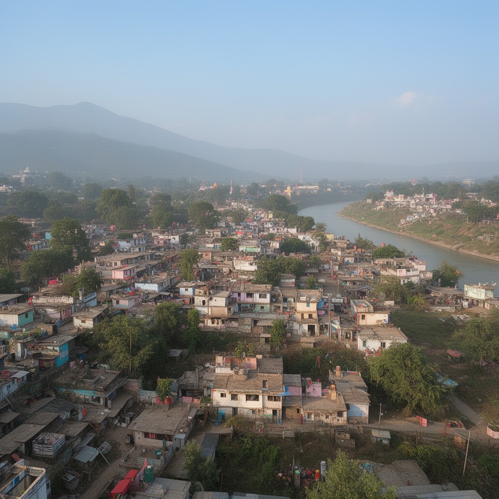 AI-generated illustration of Beas town