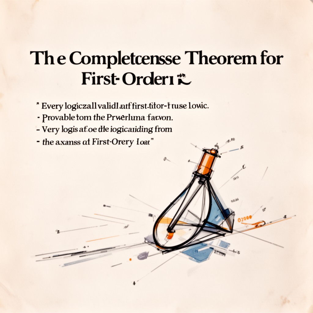 AI-generated illustration of completeness theorem for first-order logic