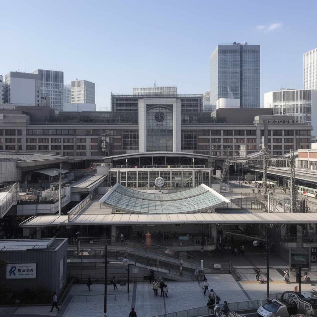 AI-generated illustration of Osaka Station