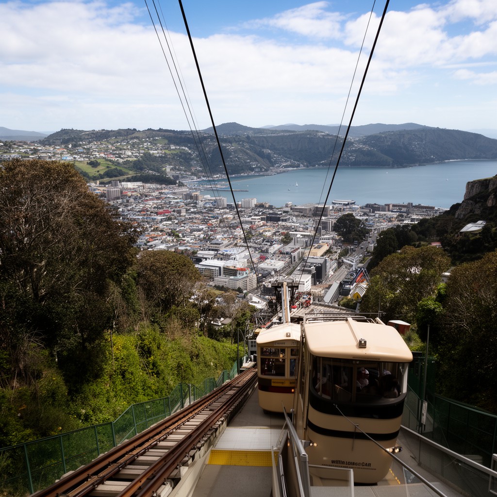 AI-generated illustration of Wellington Cable Car