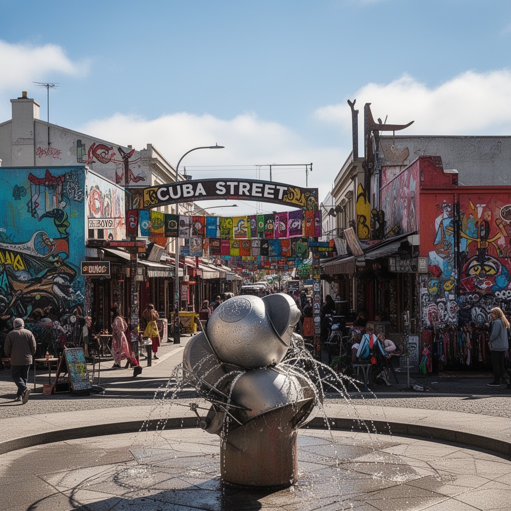 AI-generated illustration of Cuba Street