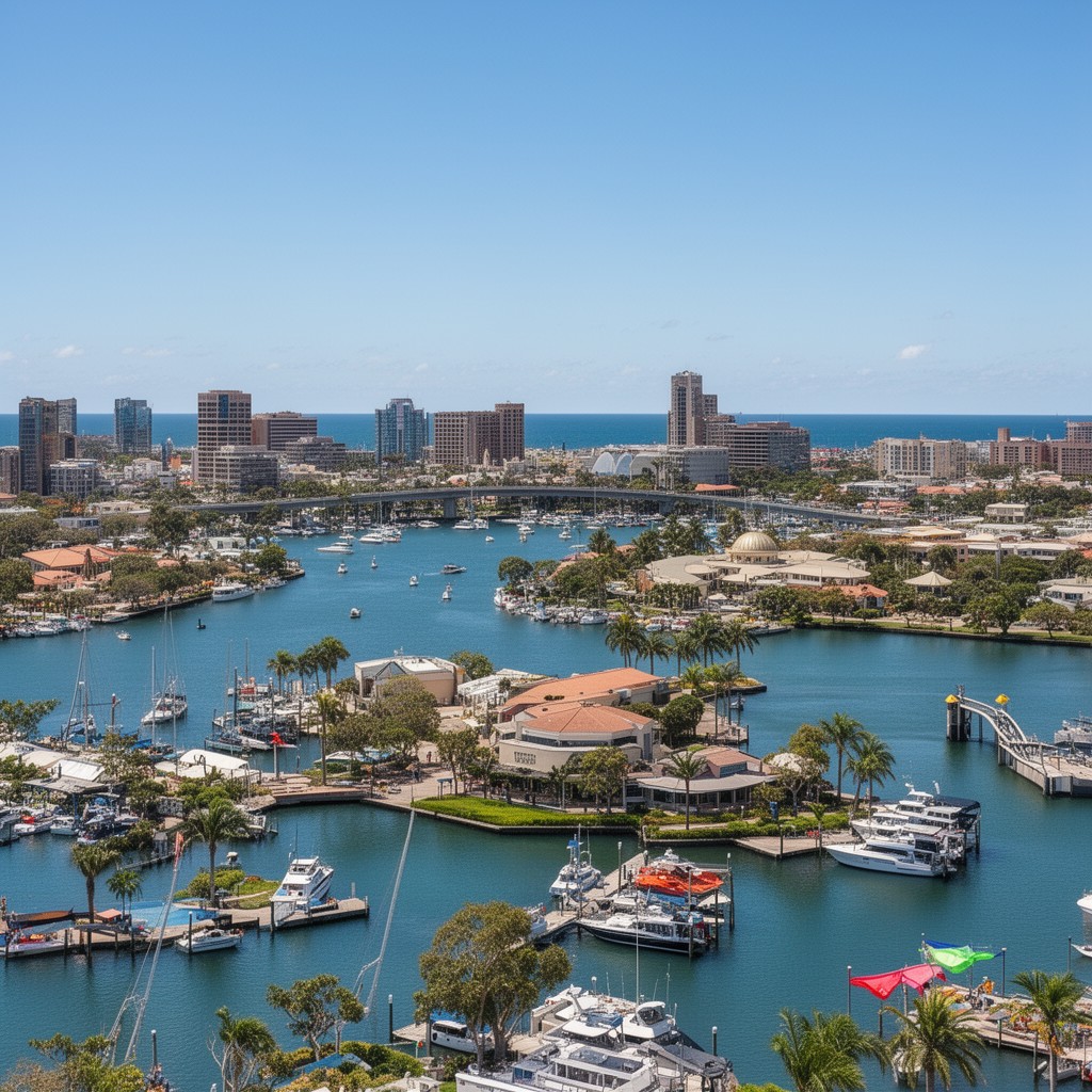 AI-generated illustration of Harbour City of Wellington, Florida (friendship link)
