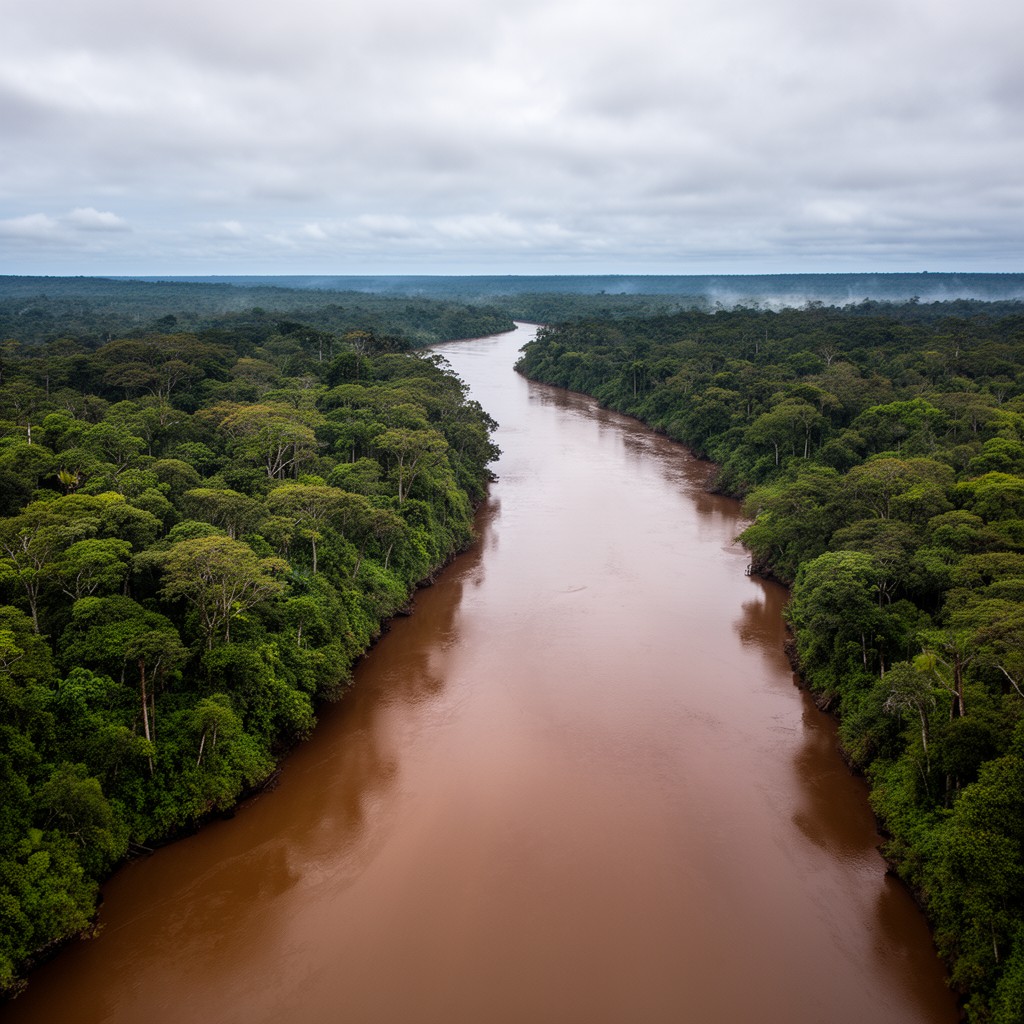 AI-generated illustration of Fly River