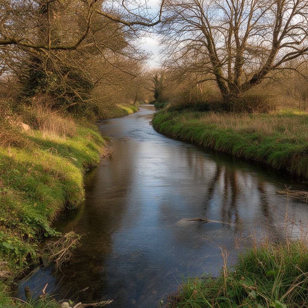 AI-generated illustration of River Mease