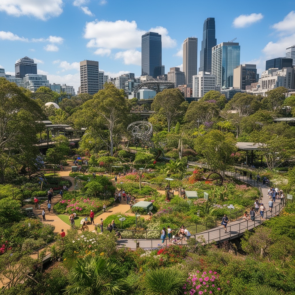 AI-generated illustration of Roma Street Parkland