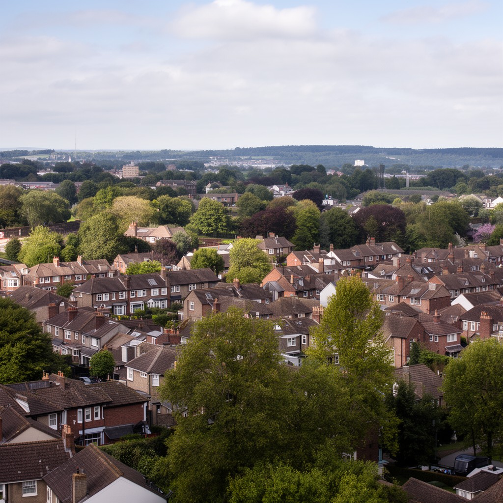 AI-generated illustration of East Didsbury