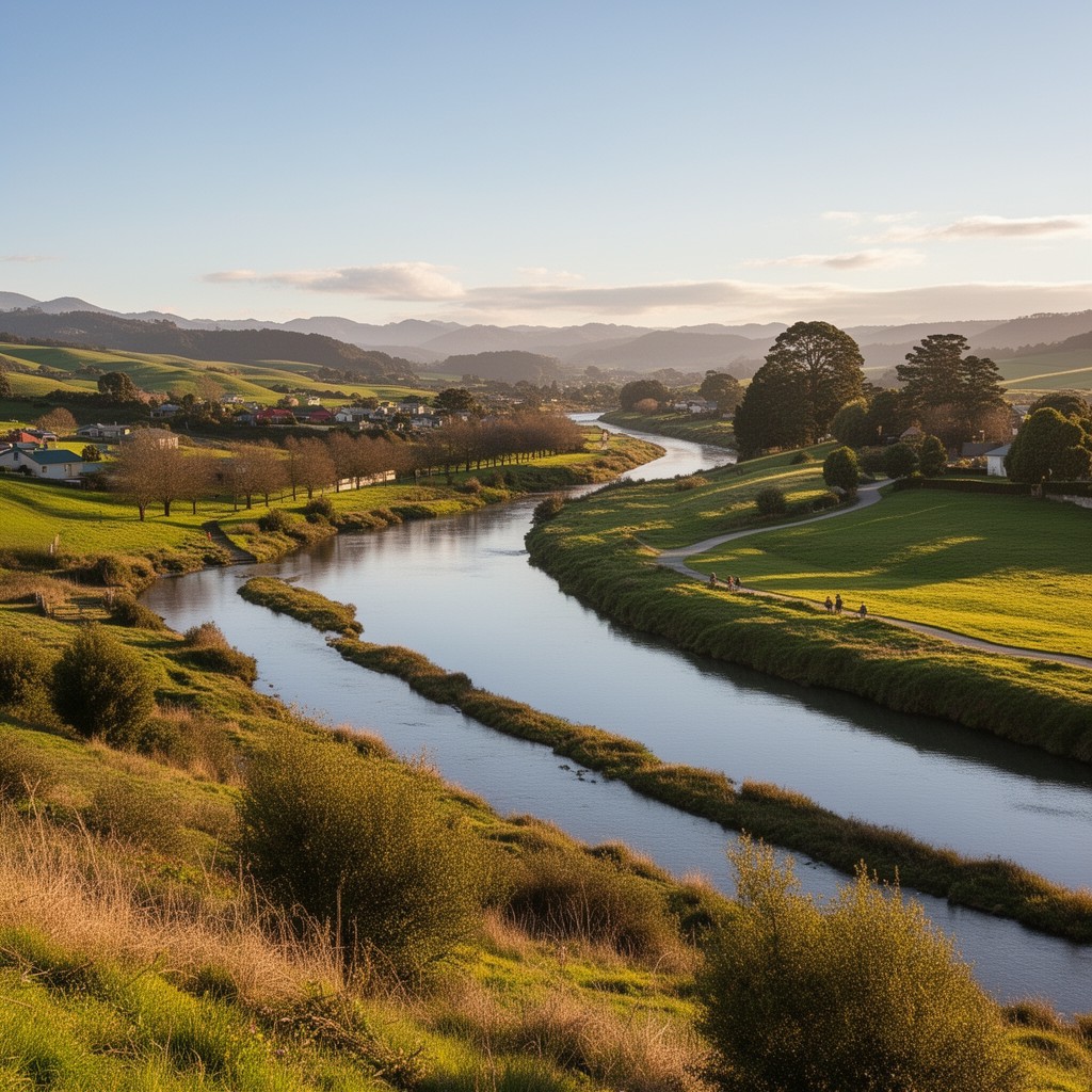 AI-generated illustration of Manawatū River