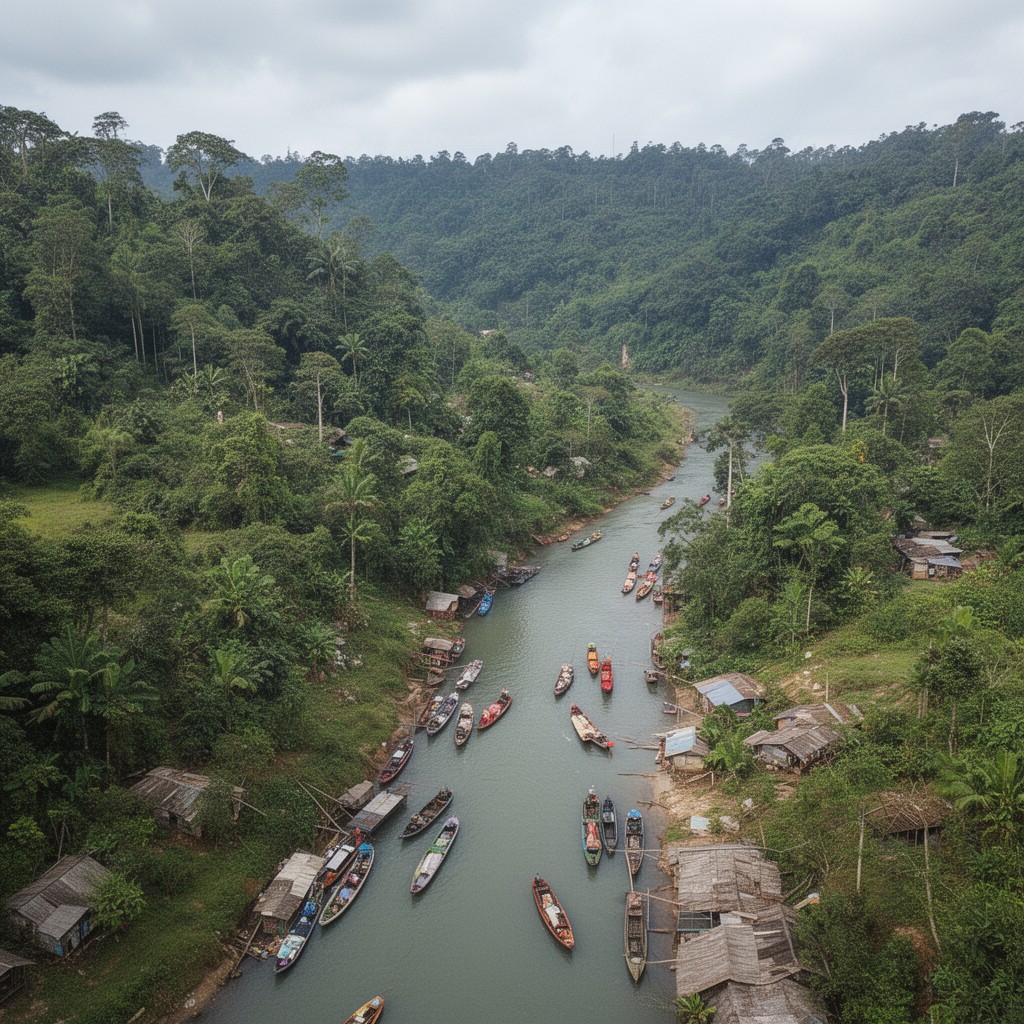 AI-generated illustration of Batang Hari River