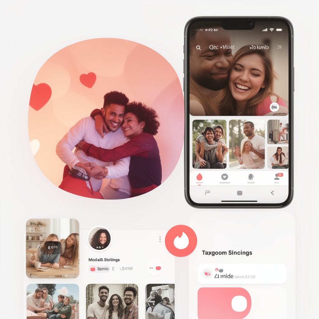 AI-generated illustration of Tinder (historically, via Match Group prior to spin-off)